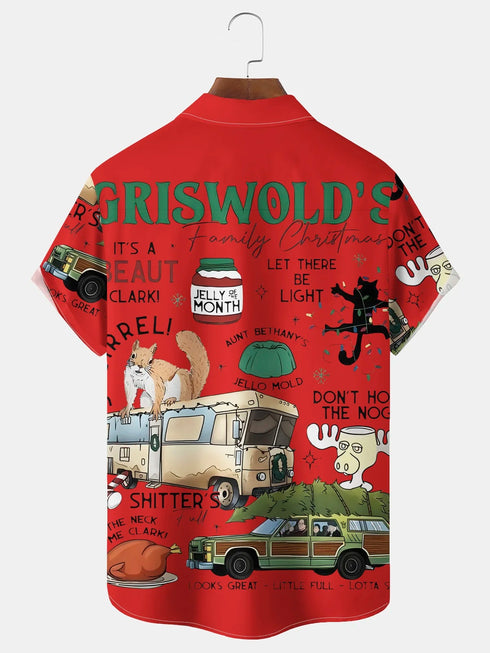 Men's Christmas Funny Graphic Short Sleeve Hawaiian Shirt